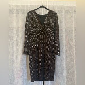 Calvin Klein Black Dress with Gold Accents